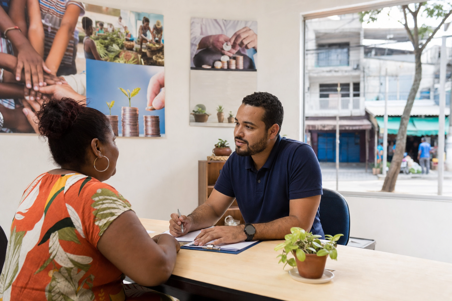 Banco comunitário em bairro periférico de São Paulo