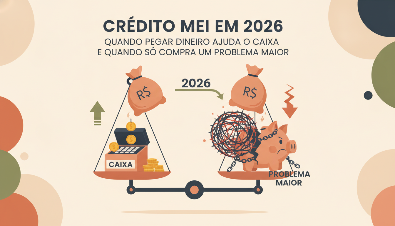 Crédito MEI em 2026: quando pegar dinheiro ajuda o caixa e quando só compra um problema maior