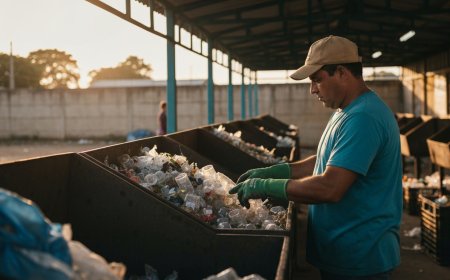 Trabalhadores de cooperativa de reciclagem brasileiros organizando materiais recicláveis com segurança e dignidade