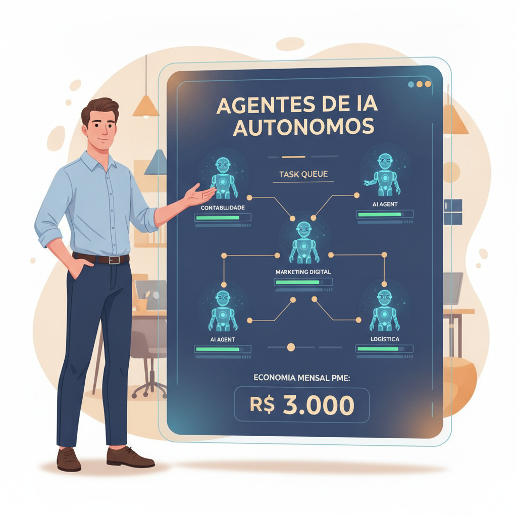 Agentes de IA autonomos reduzem custos de PMEs em ate R$ 3 mil mensais