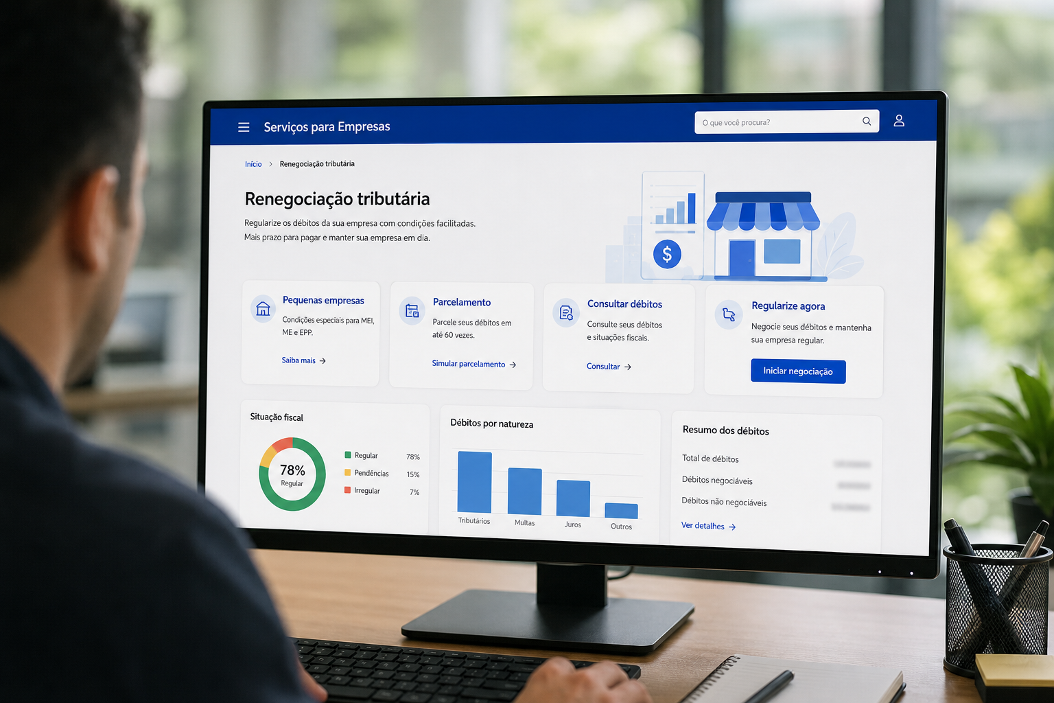 Portal gov.br com processo de renegociação de dívidas