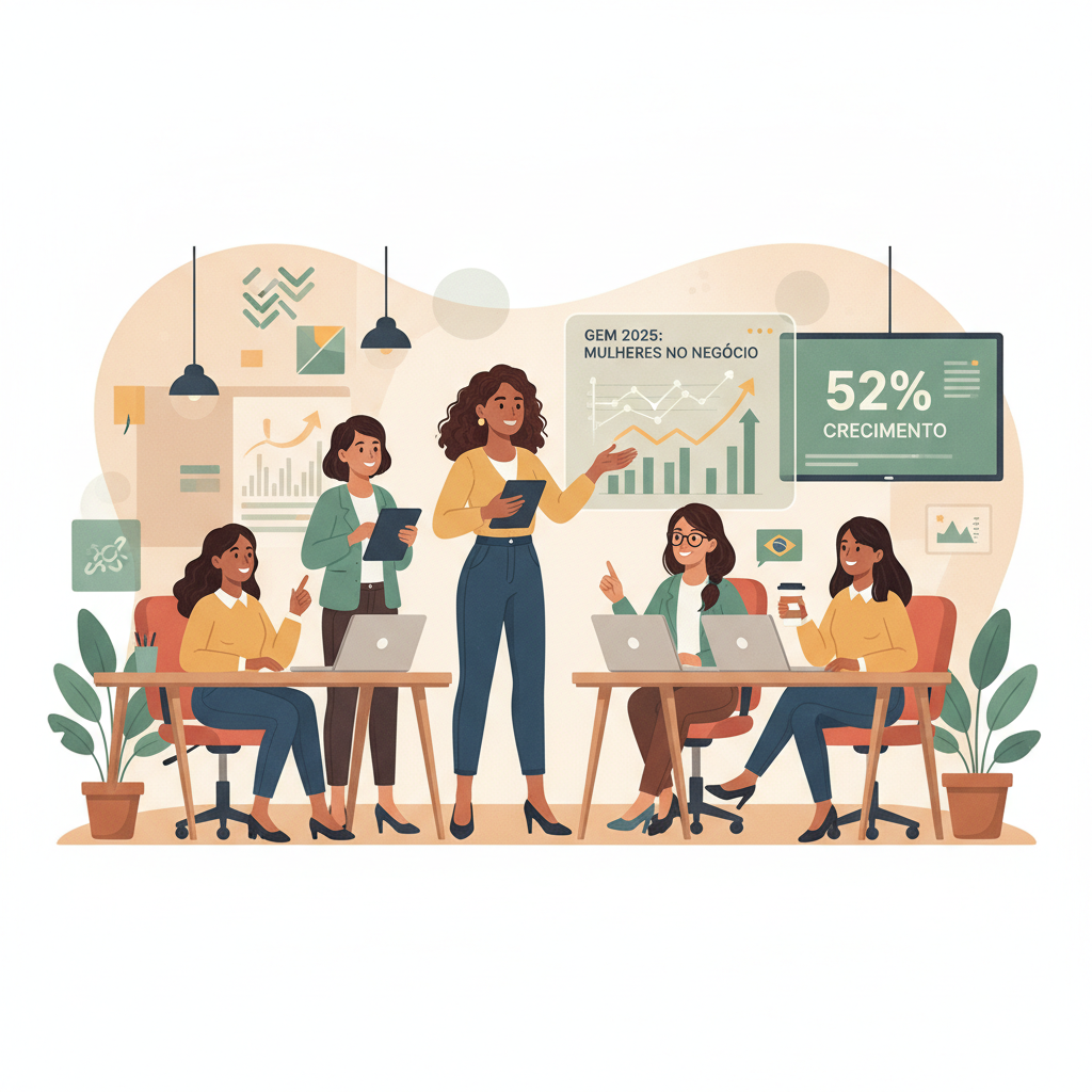 Empreendedorismo feminino avança: dados do GEM 2025 sobre mulheres no negócio