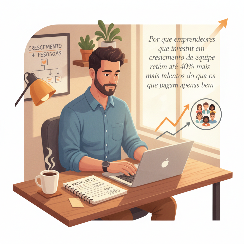 Por que empreendedores que investem em crescimento de equipe retêm até 40% mais talentos do que os que pagam apenas bem